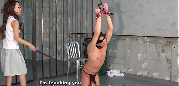  BDSM sub whipped and spanked by dominatrix
